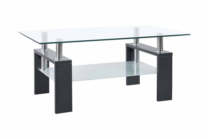 Soffbord grå och transparent 95x55x40 cm härdat glas - Soffbord - Bord