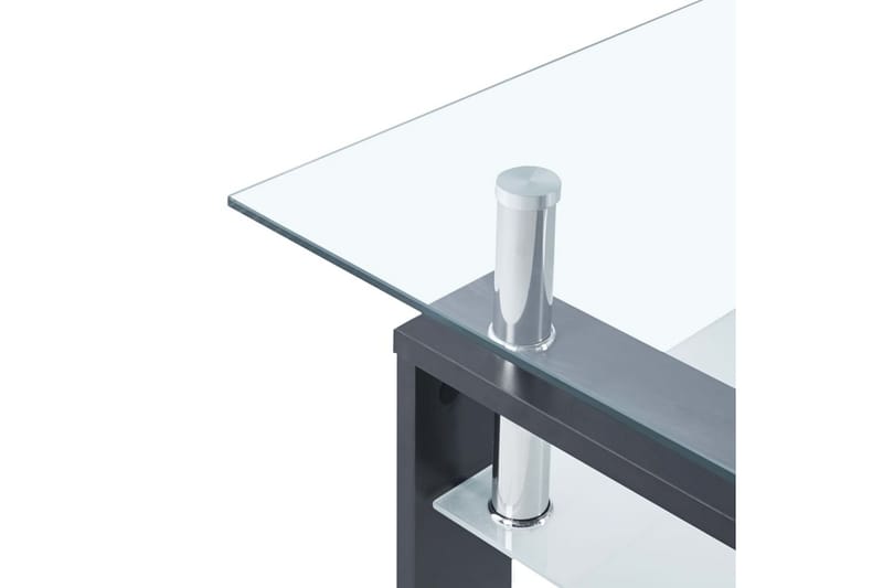 Soffbord grå och transparent 95x55x40 cm härdat glas - Soffbord - Bord