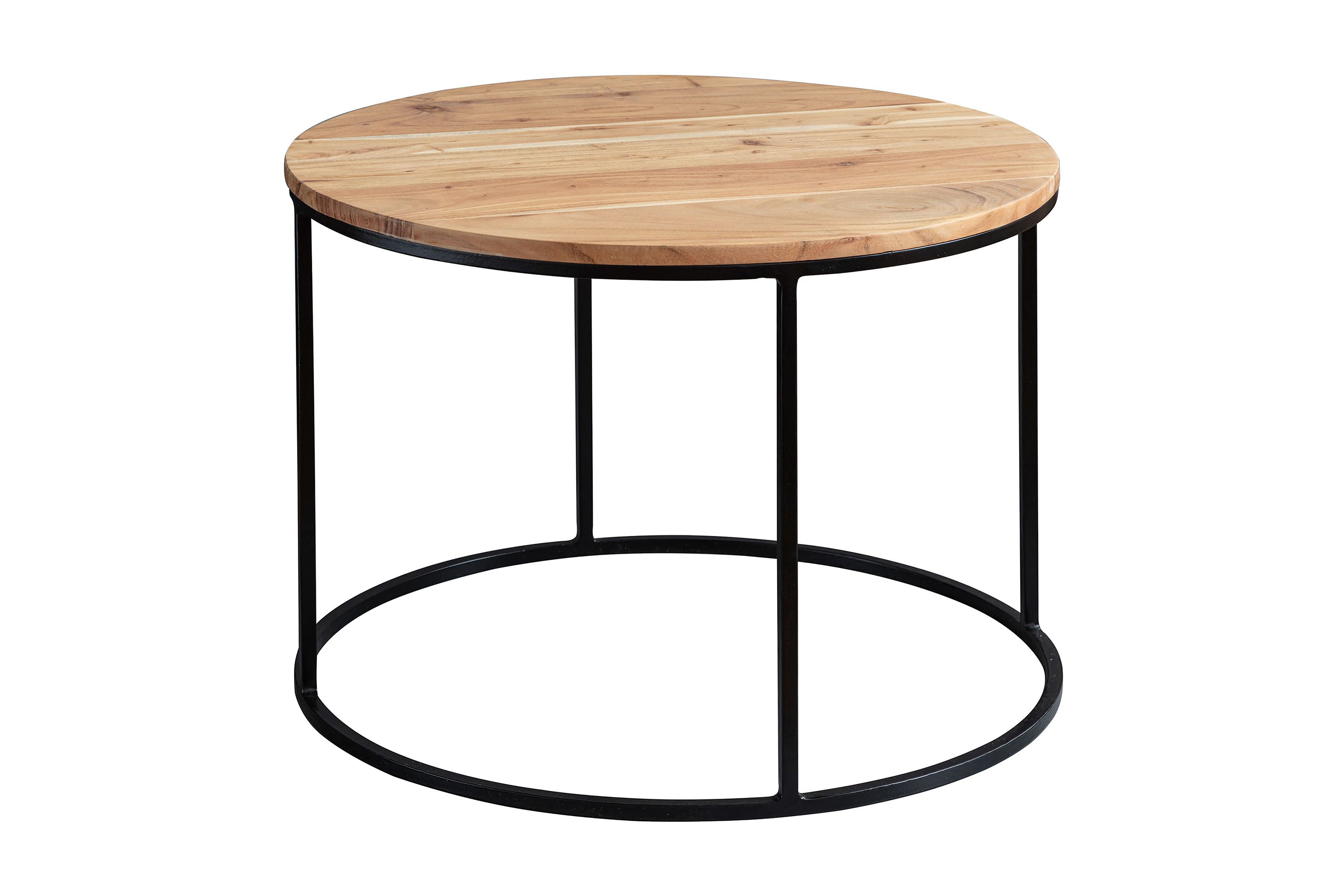 grams soffbord 60 cm runt akacia/svart -