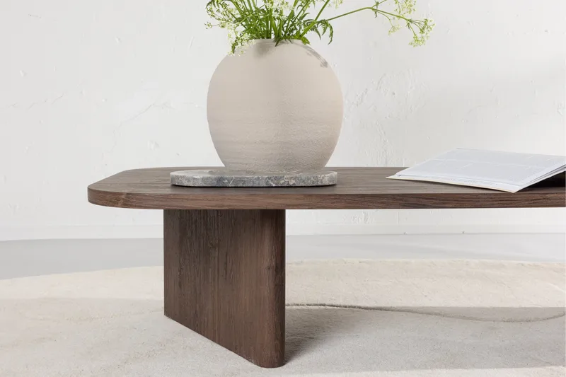 Grönvik Ovalt Soffbord 130x65 cm - Mörkbrunt / Valnöt / Trä - Möbler - Vardagsrum - Soffbord & vardagsrumsbord - Soffbord