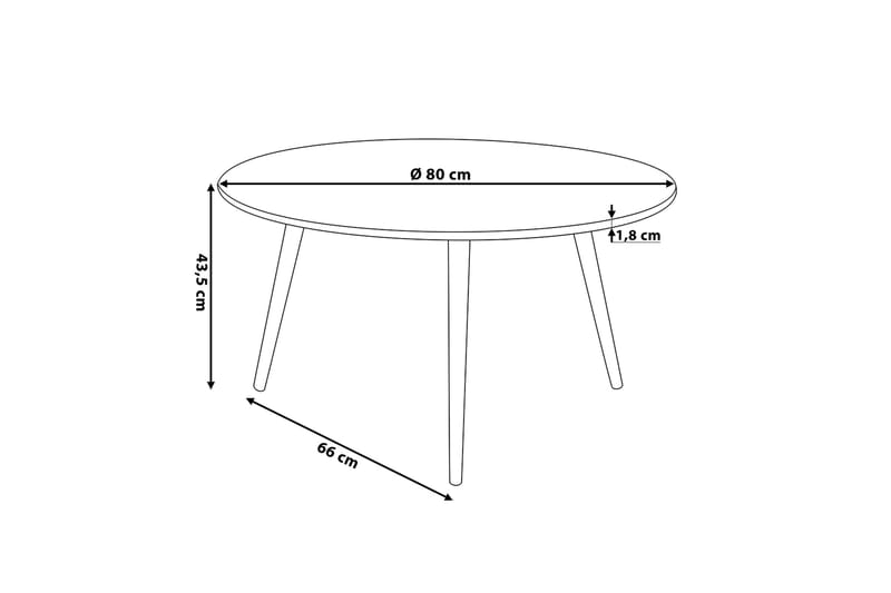 GROWN Soffbord 80 cm Runt Svart/Natur - Möbler - Vardagsrum - Soffbord & vardagsrumsbord - Soffbord
