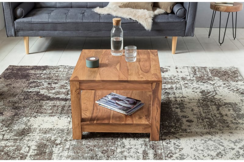 HAEBERLE Soffbord 60 cm med Förvaring Hylla Akacia - Möbler - Vardagsrum - Soffbord & vardagsrumsbord - Soffbord