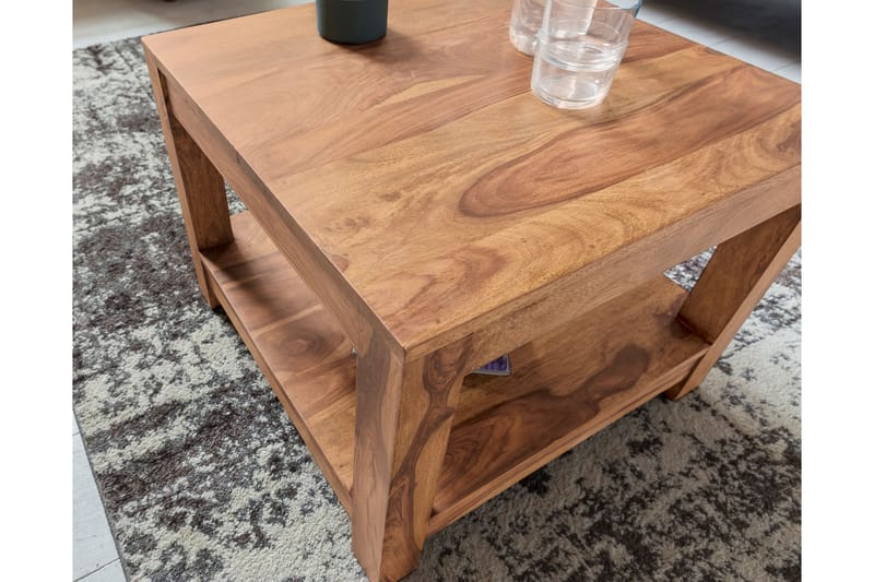 HAEBERLE Soffbord 60 cm med Förvaring Hylla Akacia - Möbler - Vardagsrum - Soffbord & vardagsrumsbord - Soffbord