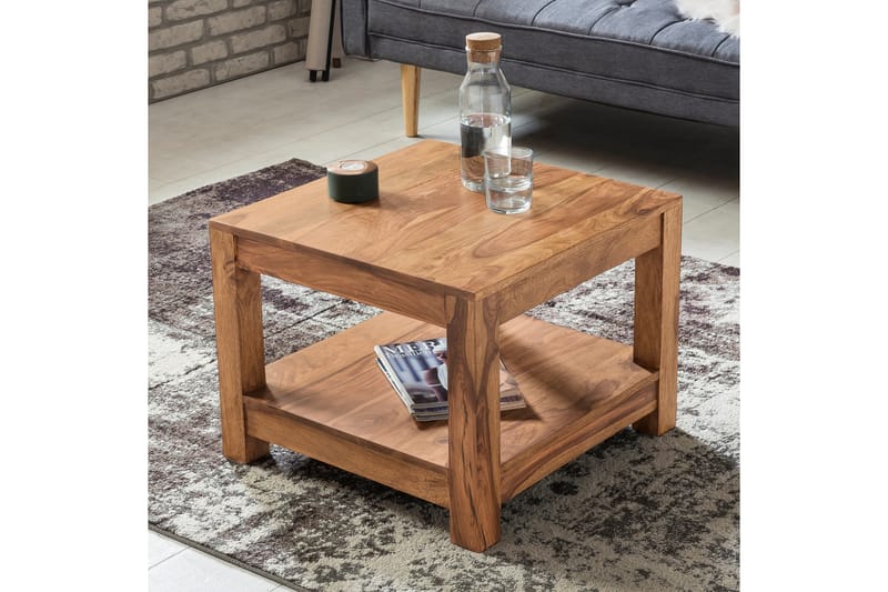 HAEBERLE Soffbord 60 cm med Förvaring Hylla Akacia - Möbler - Vardagsrum - Soffbord & vardagsrumsbord - Soffbord
