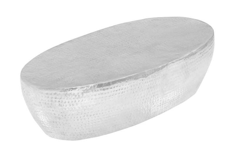 Soffbord hamrad aluminium 100x50x28 cm silver - Silver - Soffbord - Bord