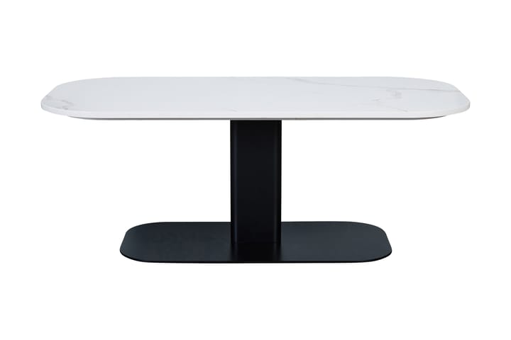 HANSKROKA Soffbord 120 cm Ovalt Marmor/Vit/svart - Bord - Marmorbord - Soffbord