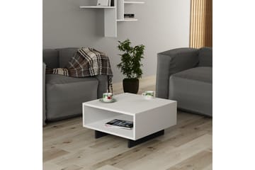 Hapeila Soffbord 60 cm med Förvaring Hylla - Vit/Mörkgrå - Möbler - Vardagsrum - Soffbord & vardagsrumsbord - Soffbord
