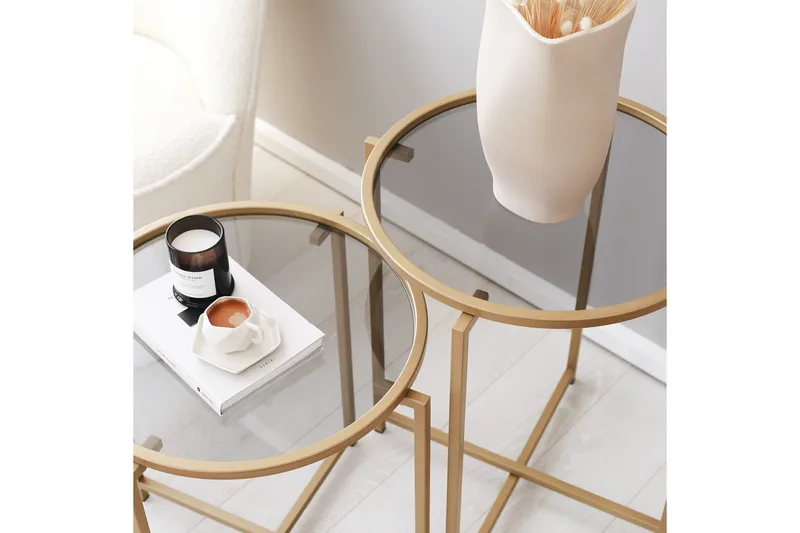 Hardinwre Soffbord 50 cm Runt 2-pack - Guld - Möbler - Vardagsrum - Soffbord & vardagsrumsbord - Satsbord