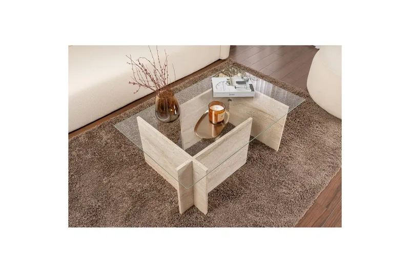 Soffbord Haruto Travertin - Travertin - Möbler - Vardagsrum - Soffbord & vardagsrumsbord - Soffbord