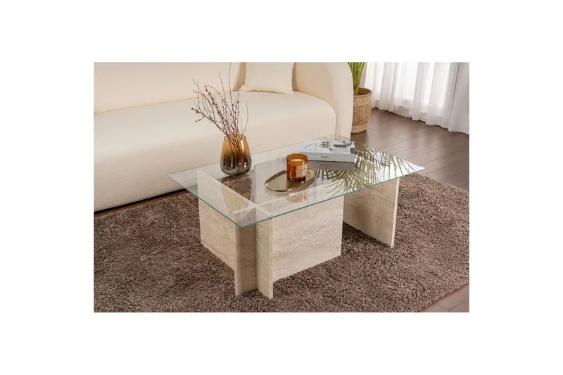 Soffbord Haruto Travertin - Travertin - Möbler - Vardagsrum - Soffbord & vardagsrumsbord - Soffbord