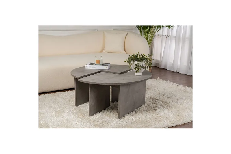 Soffbord Haruya Betonggrå - Betonggrå - Möbler - Vardagsrum - Soffbord & vardagsrumsbord - Satsbord