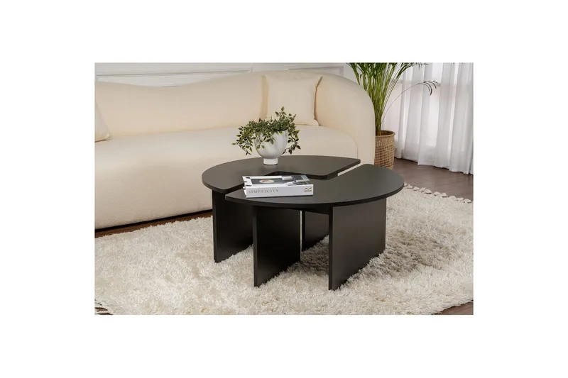 Soffbord Haruya Trä Svart - Trä Svart - Möbler - Vardagsrum - Soffbord & vardagsrumsbord - Satsbord