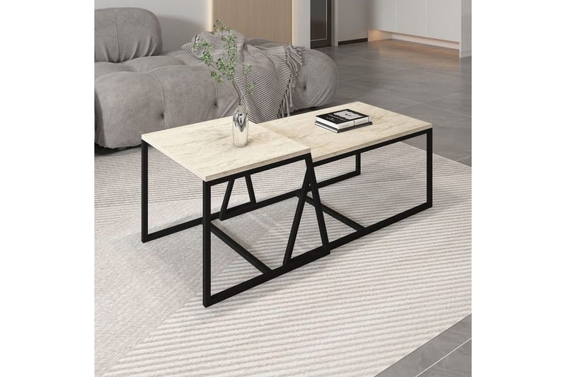 Soffbord Hebamal Travertin - Natur - Möbler - Vardagsrum - Soffbord & vardagsrumsbord - Satsbord