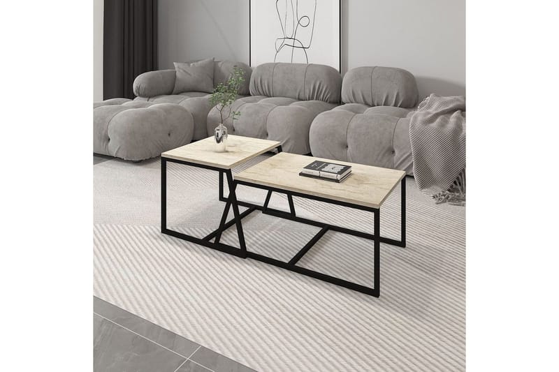 Soffbord Hebamal Travertin - Natur - Möbler - Vardagsrum - Soffbord & vardagsrumsbord - Satsbord