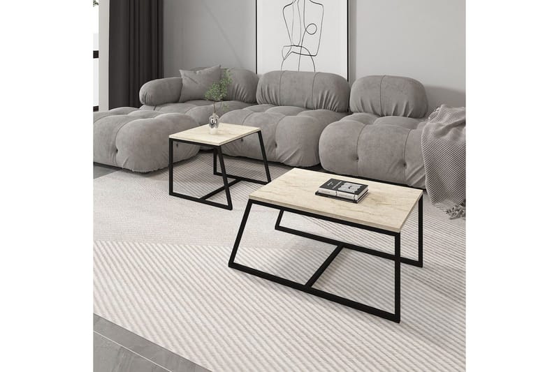 Soffbord Hebamal Travertin - Natur - Möbler - Vardagsrum - Soffbord & vardagsrumsbord - Satsbord