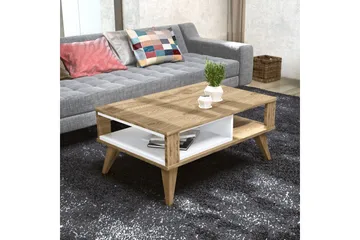 Hejde Soffbord 90 cm med Förvaring Hylla - Brun/Vit - Möbler - Vardagsrum - Soffbord & vardagsrumsbord - Soffbord