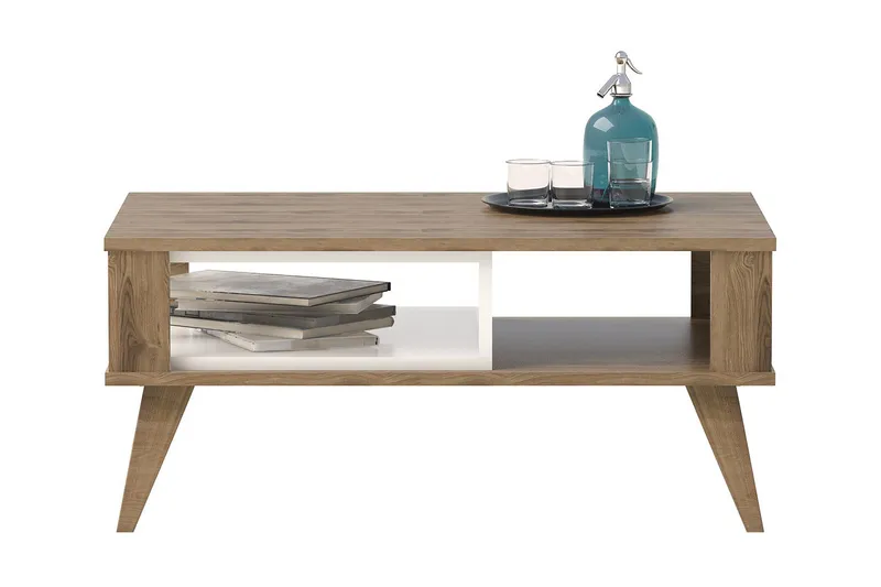 Hejde Soffbord 90 cm med Förvaring Hylla - Brun/Vit - Möbler - Vardagsrum - Soffbord & vardagsrumsbord - Soffbord