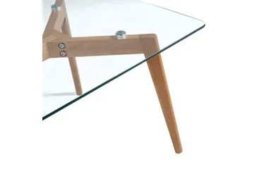 Helena Soffbord 120 cm - Glas/Trä/Natur - Möbler - Vardagsrum - Soffbord & vardagsrumsbord - Soffbord