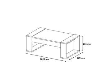 Hommaz Soffbord 102 cm - Valnötsbrun/Krämvit - Möbler - Vardagsrum - Soffbord & vardagsrumsbord - Soffbord