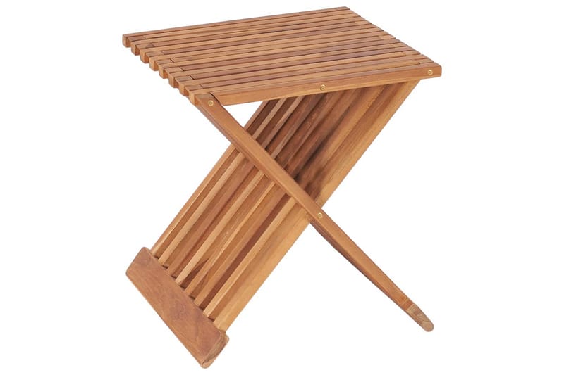 Hopfällbar pall 40x32x45 cm massiv teak - Brun - Soffbord - Bord