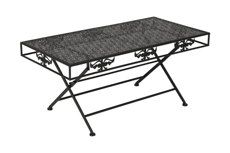 Hopfällbart soffbord vintage stil metall 100x50x45 cm svart - Svart - Möbler - Vardagsrum - Soffbord & vardagsrumsbord - Soffbord