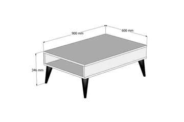 Hoptrup Soffbord 90 cm med Förvaring Hylla - Krämvit/Natur - Möbler - Vardagsrum - Soffbord & vardagsrumsbord - Soffbord