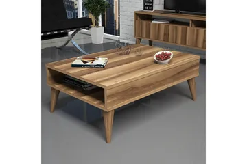 Hoptrup Soffbord 90 cm med Förvaring Hylla - Valnötsbrun - Möbler - Vardagsrum - Soffbord & vardagsrumsbord - Soffbord