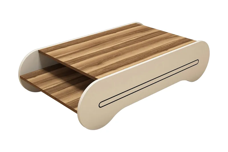 Hovdane Soffbord 120 cm med Förvaring Hylla - Brun/Krämvit - Möbler - Vardagsrum - Soffbord & vardagsrumsbord - Soffbord