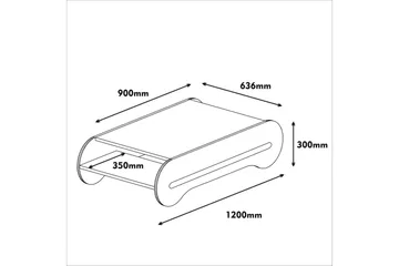 Hovdane Soffbord 120 cm med Förvaring Hylla - Brun/Krämvit - Möbler - Vardagsrum - Soffbord & vardagsrumsbord - Soffbord