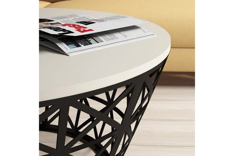 Hovdane Soffbord 90 cm Runt Avsmalnande - Krämvit/Svart - Möbler - Vardagsrum - Soffbord & vardagsrumsbord - Soffbord