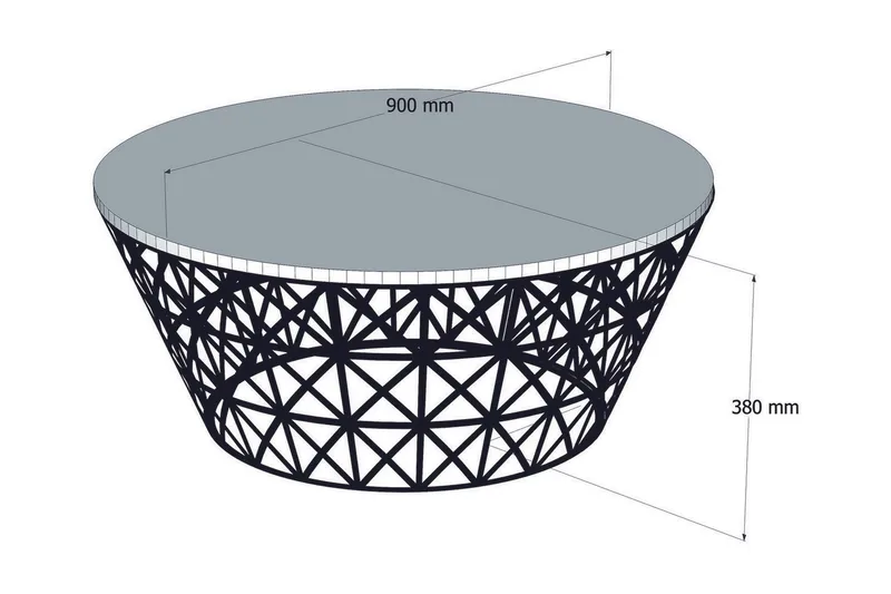 Hovdane Soffbord 90 cm Runt Avsmalnande - Ljusbrun/Svart - Möbler - Vardagsrum - Soffbord & vardagsrumsbord - Soffbord