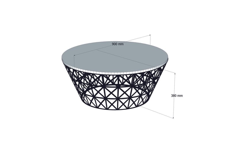 Hovdane Soffbord 90 cm Runt Avsmalnande - Valnötsbrun/Svart - Möbler - Vardagsrum - Soffbord & vardagsrumsbord - Soffbord