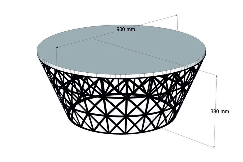 Hovdane Soffbord 90 cm Runt Avsmalnande - Vit/Svart - Möbler - Vardagsrum - Soffbord & vardagsrumsbord - Soffbord