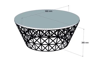Hovdane Soffbord 90 cm Runt Avsmalnande - Vit/Svart - Möbler - Vardagsrum - Soffbord & vardagsrumsbord - Soffbord