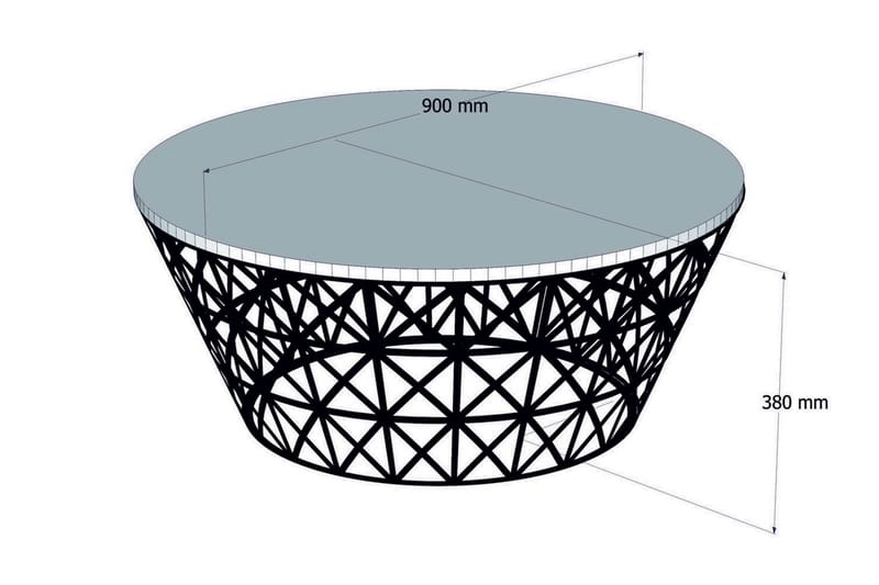Hovdane Soffbord 90 cm Runt Avsmalnande - Vit/Svart - Möbler - Vardagsrum - Soffbord & vardagsrumsbord - Soffbord