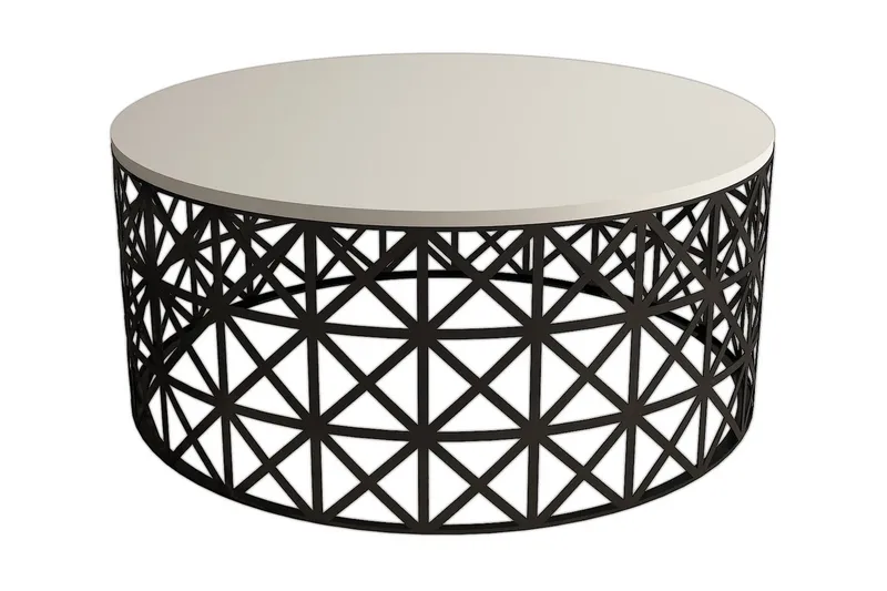Hovdane Soffbord 90 cm Runt - Krämvit/Svart - Möbler - Vardagsrum - Soffbord & vardagsrumsbord - Soffbord