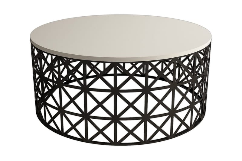 Hovdane Soffbord 90 cm Runt, Krämvit/Svart