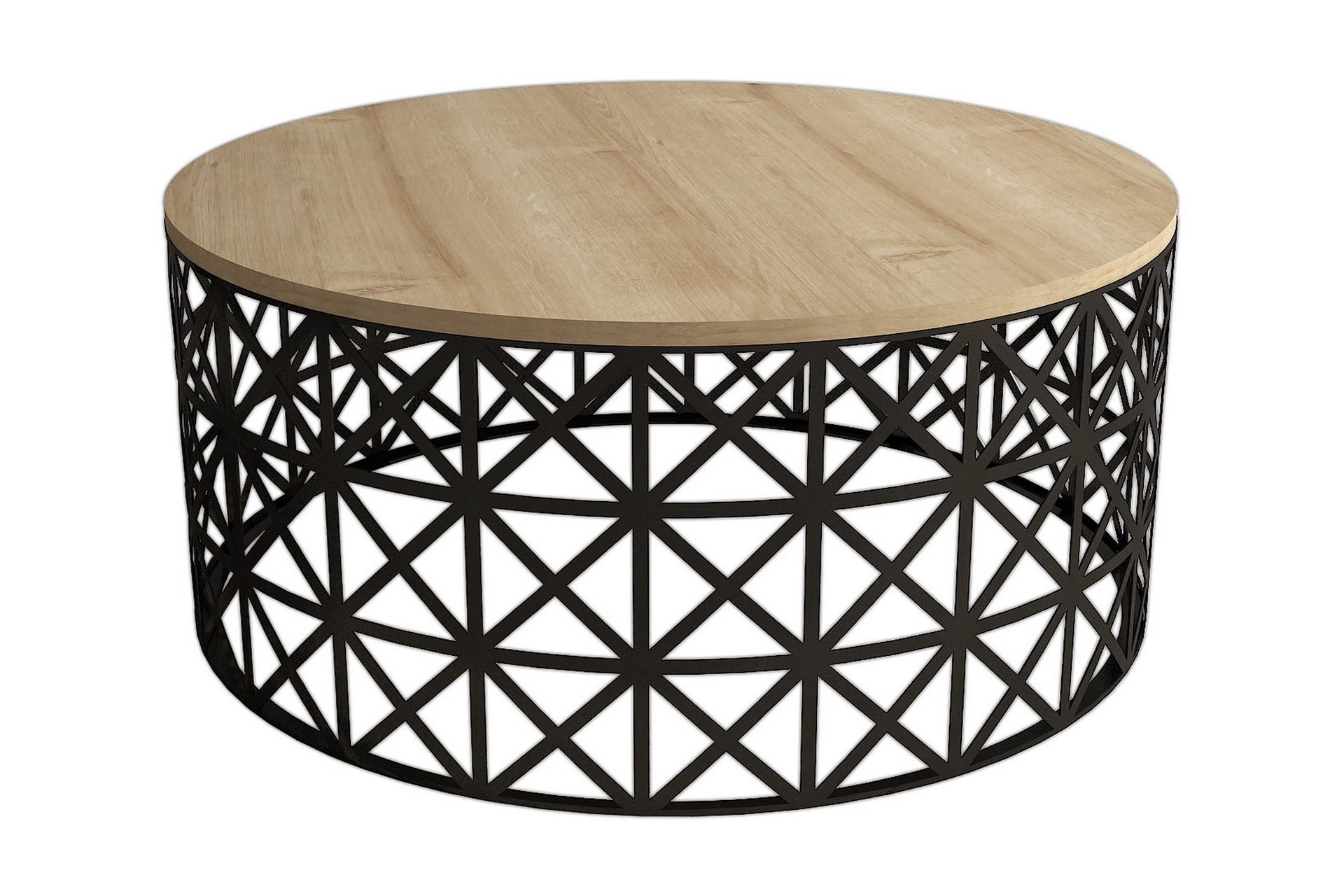 hovdane soffbord 90 cm runt - ljusbrun/svart