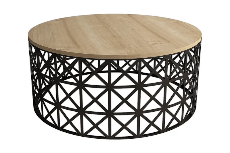 Hovdane Soffbord 90 cm Runt - Ljusbrun/Svart - Möbler - Vardagsrum - Soffbord & vardagsrumsbord - Soffbord