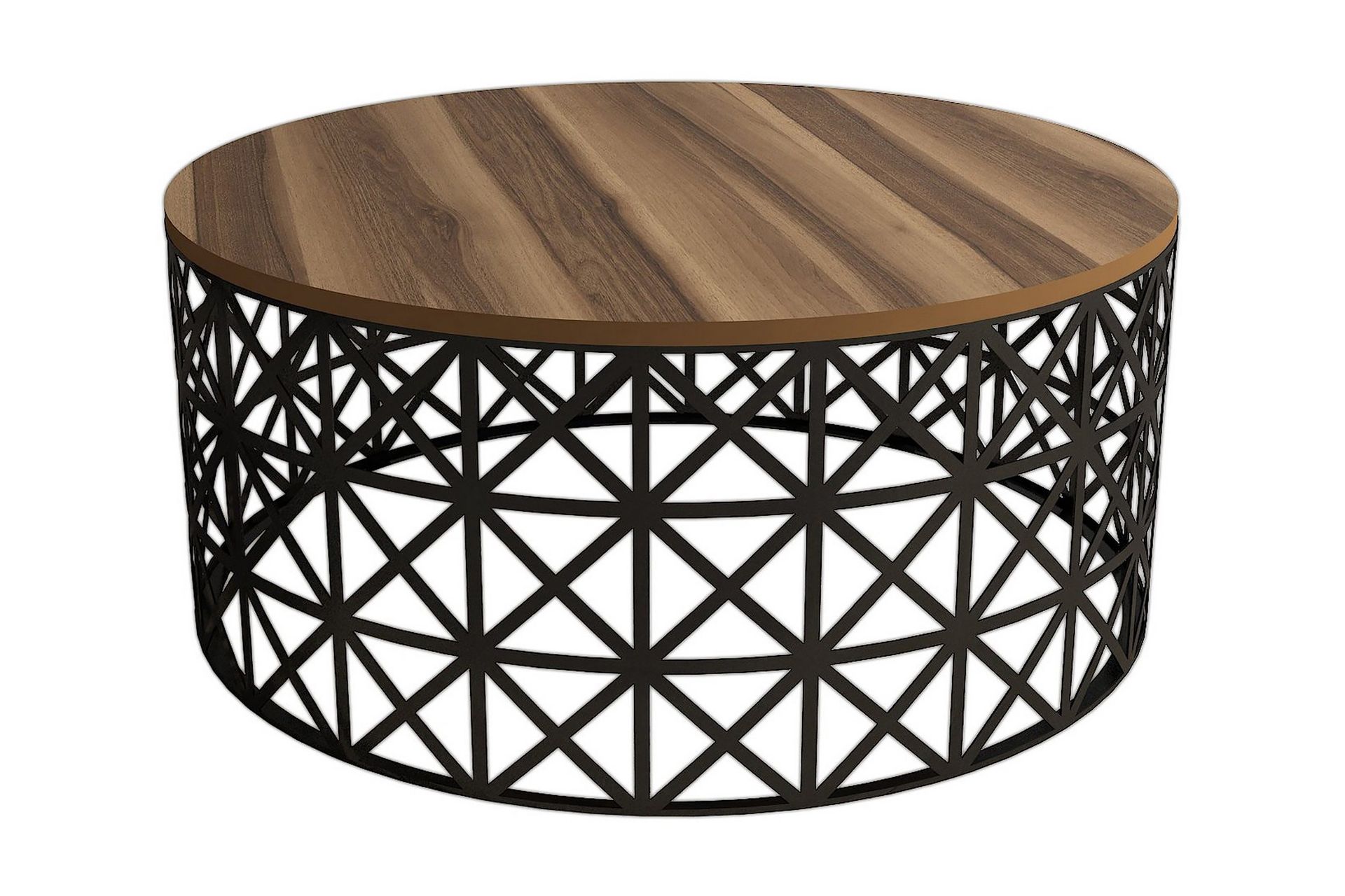 hovdane soffbord 90 cm runt - valnötsbrun/svart