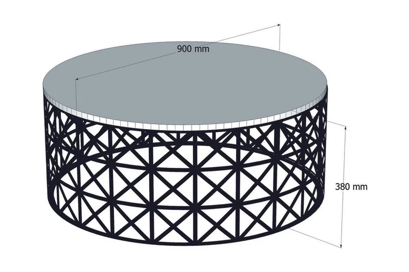 Hovdane Soffbord 90 cm Runt - Vit/Svart - Möbler - Vardagsrum - Soffbord & vardagsrumsbord - Soffbord