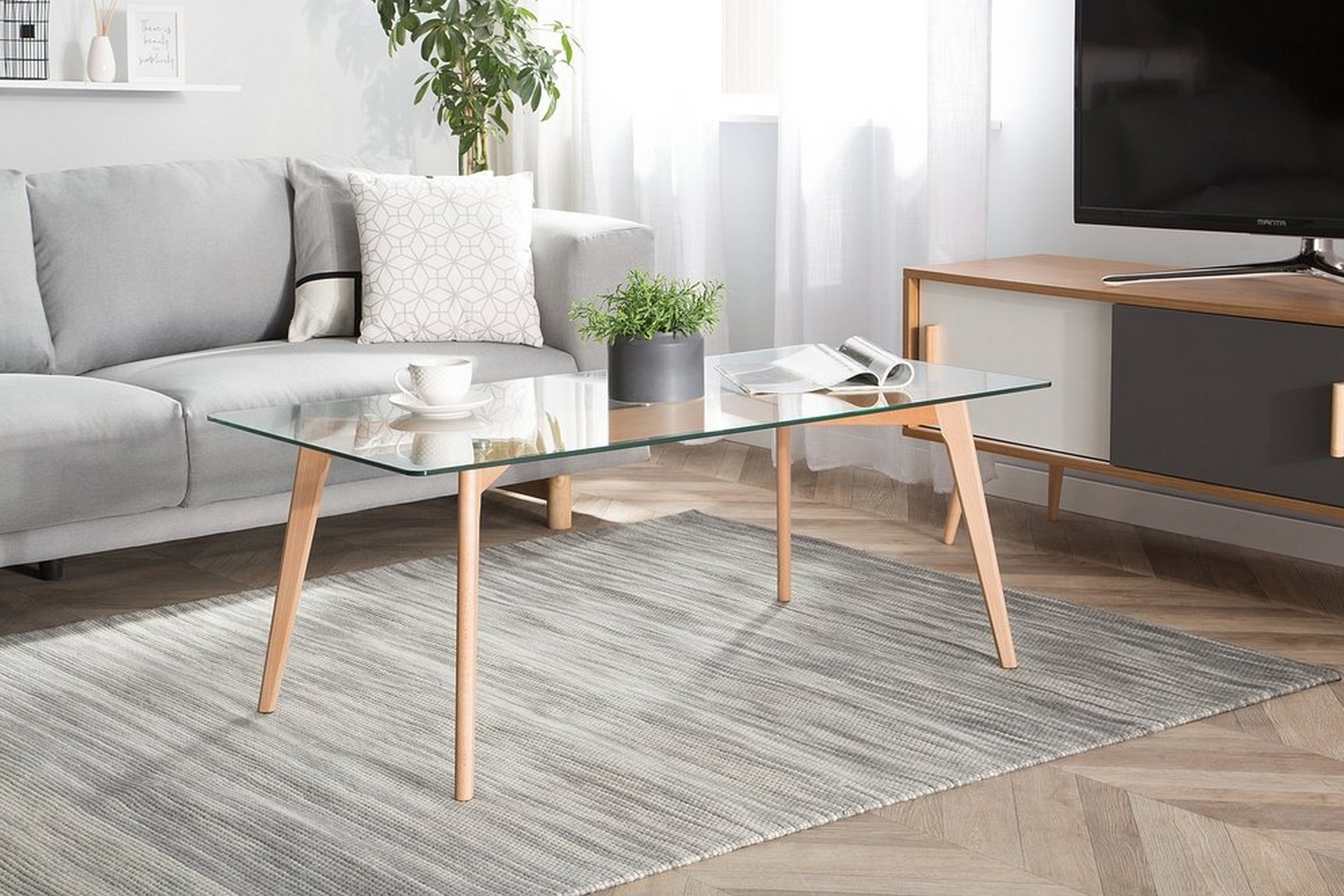 hudson soffbord 120 cm glas/natur -