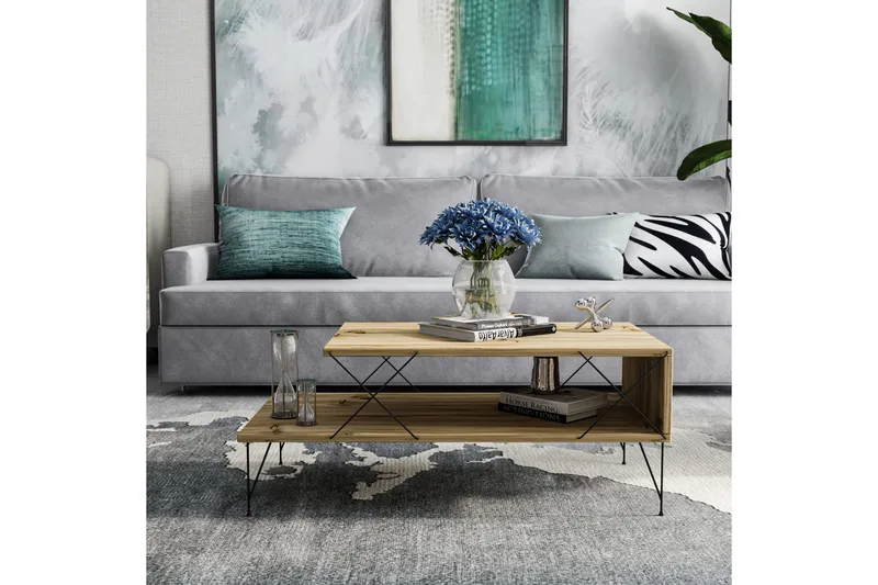 Jaennis Soffbord 100 cm - Natur/Svart - Möbler - Vardagsrum - Soffbord & vardagsrumsbord - Soffbord