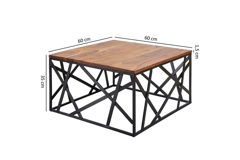 JAMSE Soffbord 60 cm Massivt Trä/Svart - Möbler - Vardagsrum - Soffbord & vardagsrumsbord - Soffbord