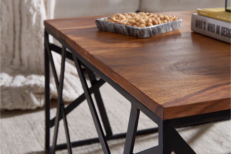 JAMSE Soffbord 60 cm Massivt Trä/Svart - Möbler - Vardagsrum - Soffbord & vardagsrumsbord - Soffbord