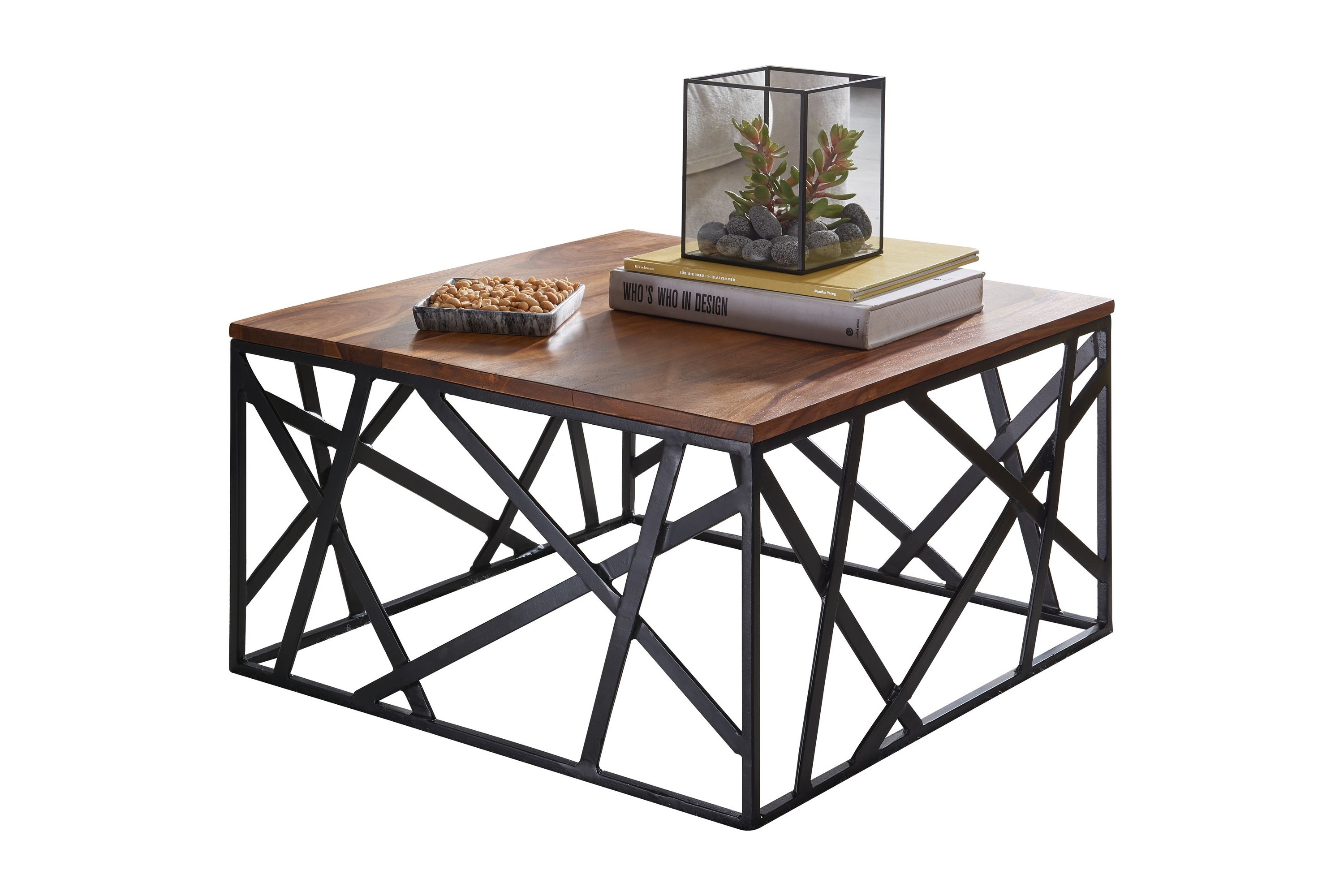 jamse soffbord 60 cm massivt trä/svart -