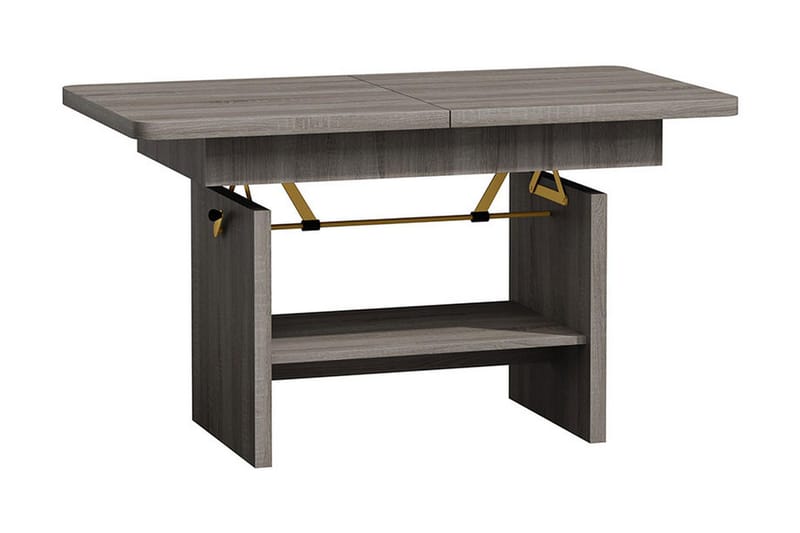 JANKI Soffbord 116 cm Höj- och Sänkbar med Förvaring Hylla G - Grå - Möbler - Vardagsrum - Soffbord & vardagsrumsbord - Soffbord