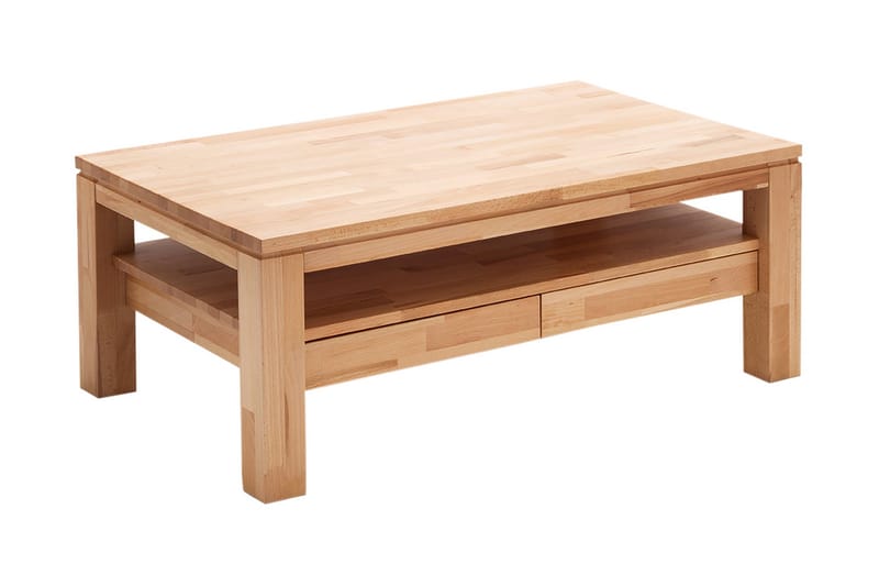 JASPER Soffbord 115 cm med Förvaring Hyllor + Lådor Ekfärg - Bord - Soffbord