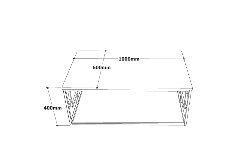 KAIF Soffbord 100x60 cm Vit/Guld - Soffbord - Bord