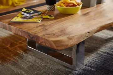 Kaiya Soffbord 115 cm - Akacia/krom - Möbler - Vardagsrum - Soffbord & vardagsrumsbord - Soffbord